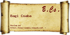 Bagi Csaba névjegykártya